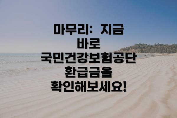 마무리:  지금 바로 국민건강보험공단 환급금을 확인해보세요!
