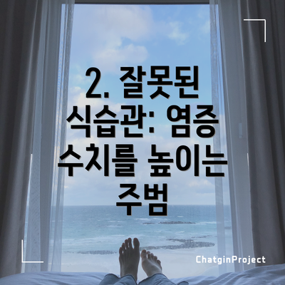 2. 잘못된 식습관: 염증 수치를 높이는 주범