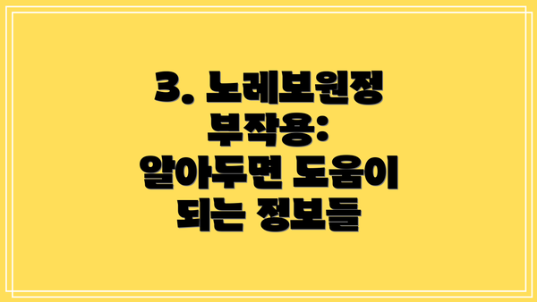 3. 노레보원정 부작용: 알아두면 도움이 되는 정보들