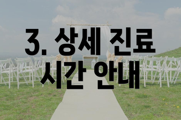 3. 상세 진료 시간 안내