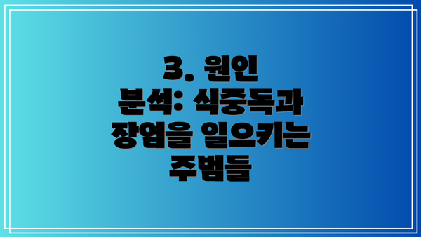 3. 원인 분석: 식중독과 장염을 일으키는 주범들
