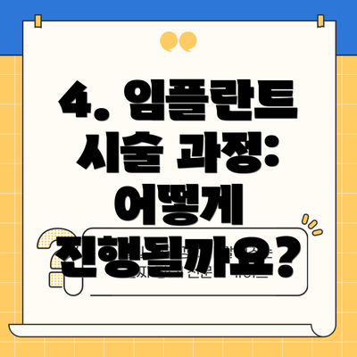 4. 임플란트 시술 과정: 어떻게 진행될까요?