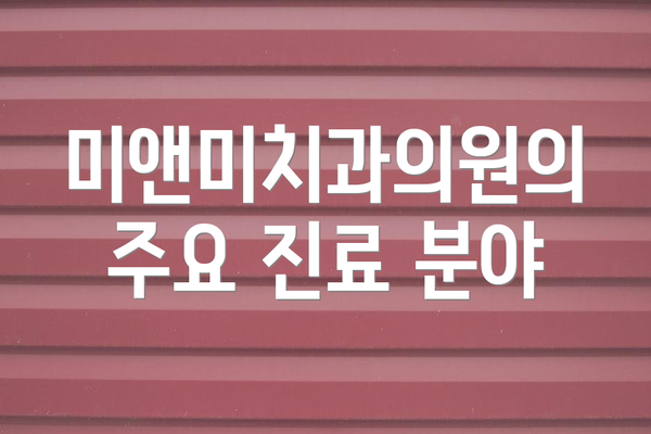 미앤미치과의원의 주요 진료 분야