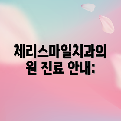 체리스마일치과의원 진료 안내: