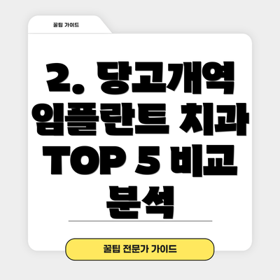 2. 당고개역 임플란트 치과 TOP 5 비교 분석