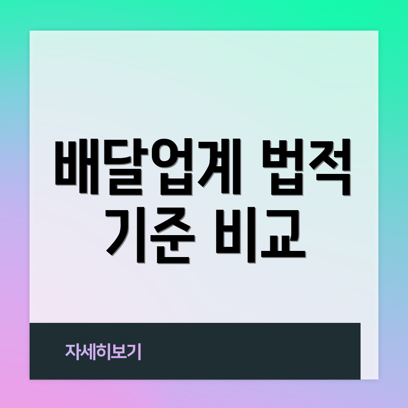배달업계 법적 기준 비교