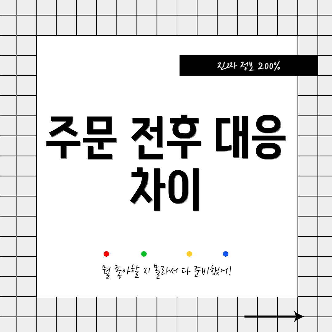 주문 전후 대응 차이