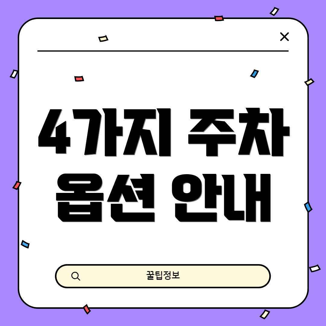 4가지 주차 옵션 안내