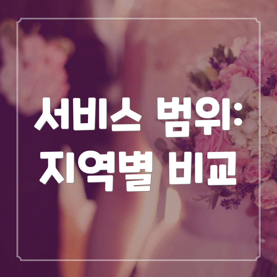 서비스 범위: 지역별 비교