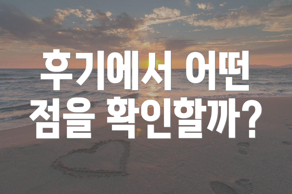 후기에서 어떤 점을 확인할까?