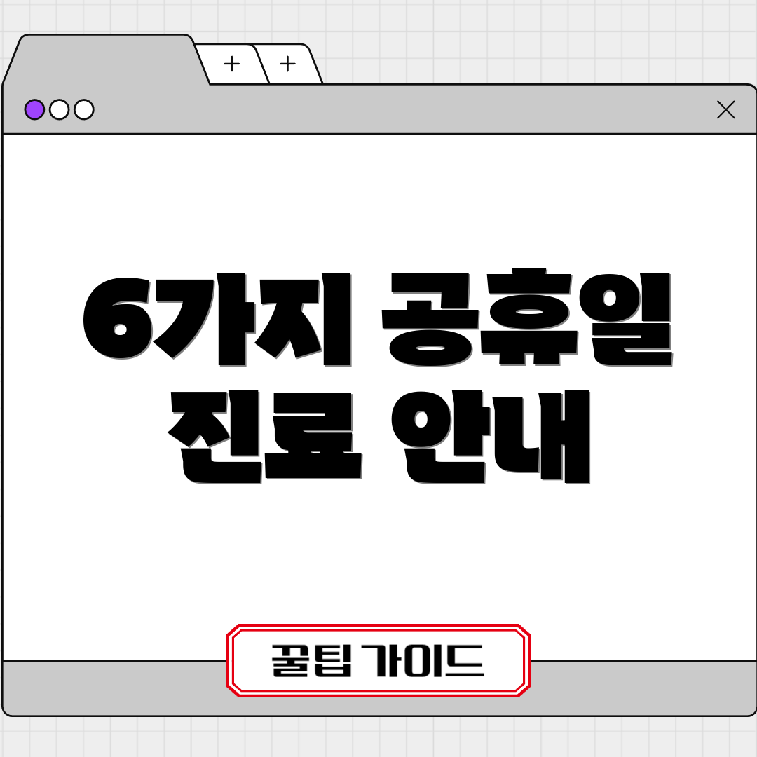 6가지 공휴일 진료 안내