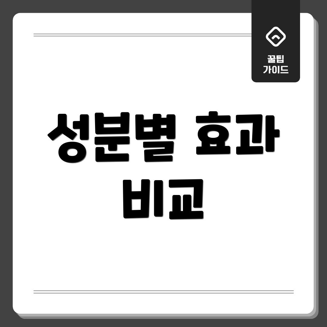 성분별 효과 비교