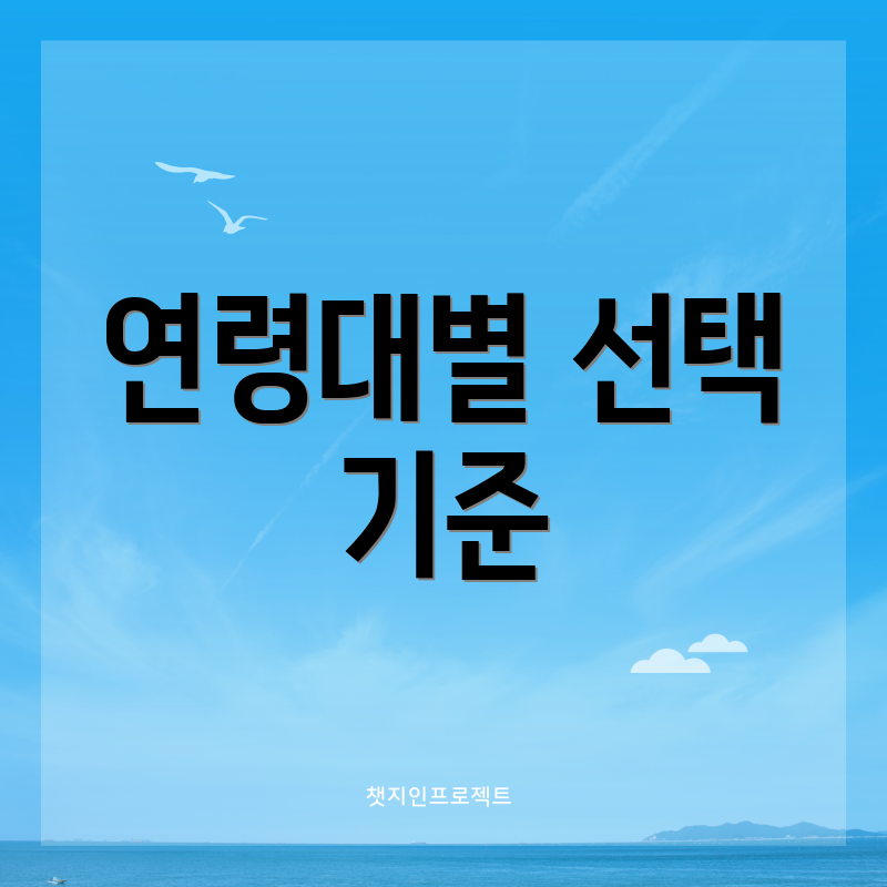 연령대별 선택 기준