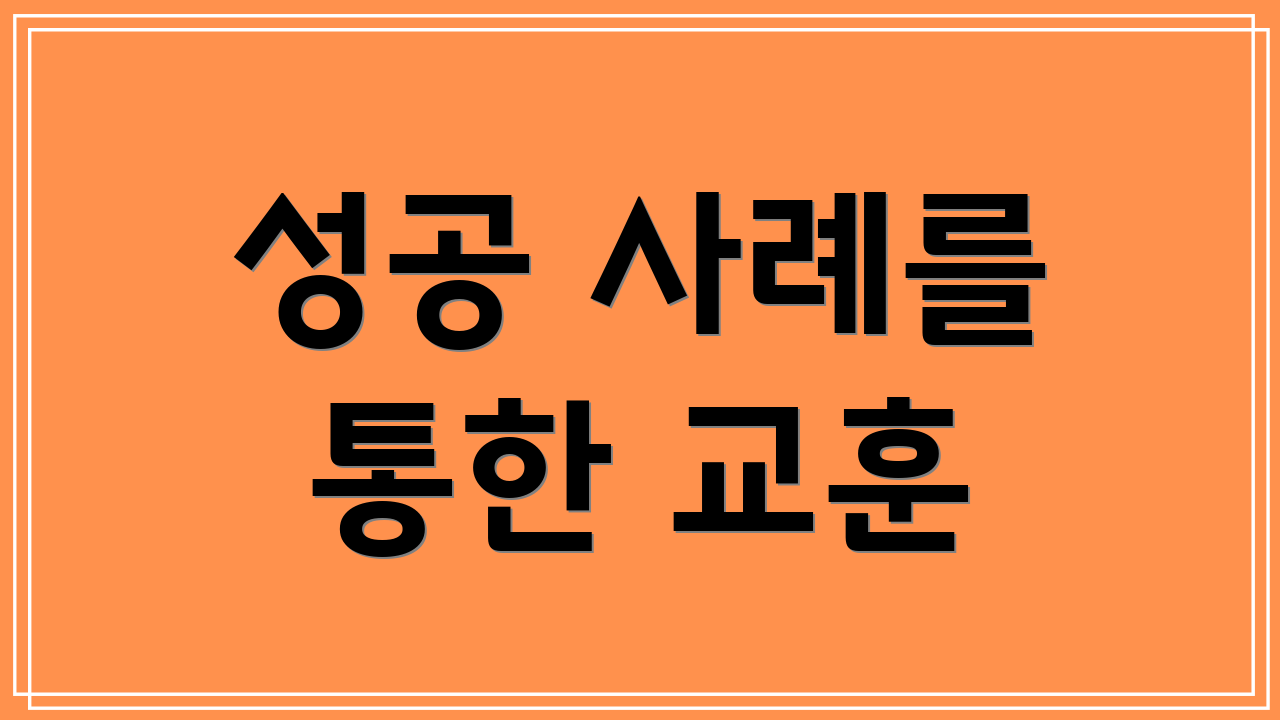 성공 사례를 통한 교훈