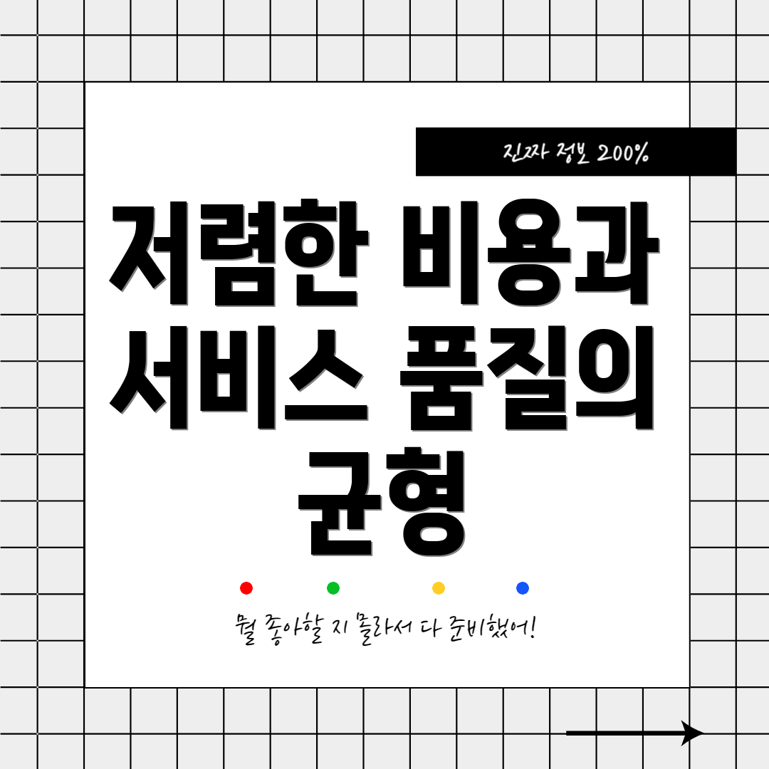 저렴한 비용과 서비스 품질의 균형