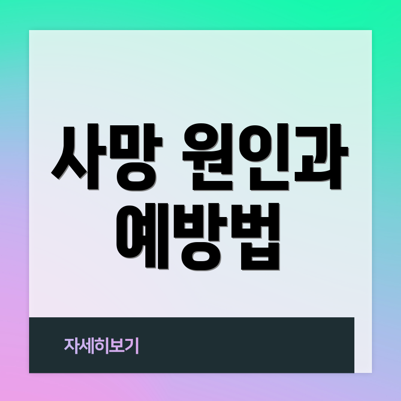 사망 원인과 예방법