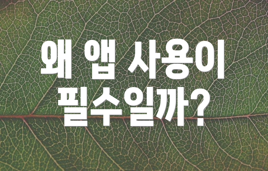 왜 앱 사용이 필수일까?