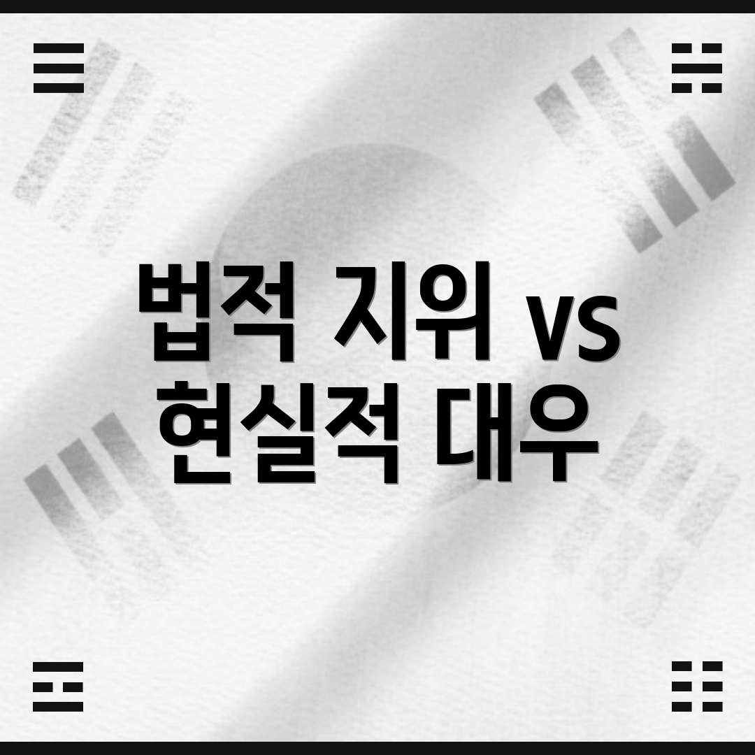 법적 지위 vs 현실적 대우