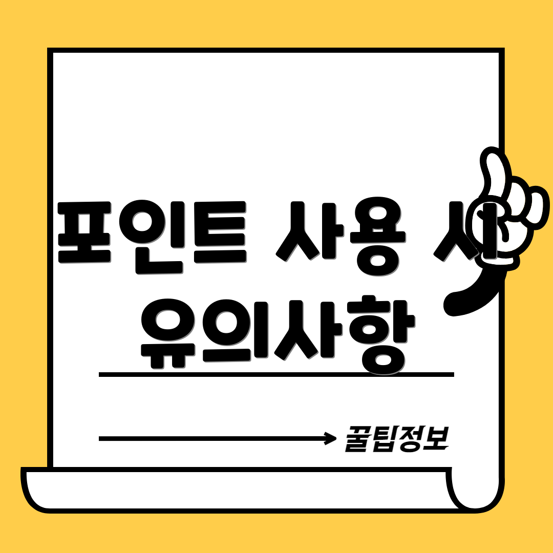 포인트 사용 시 유의사항