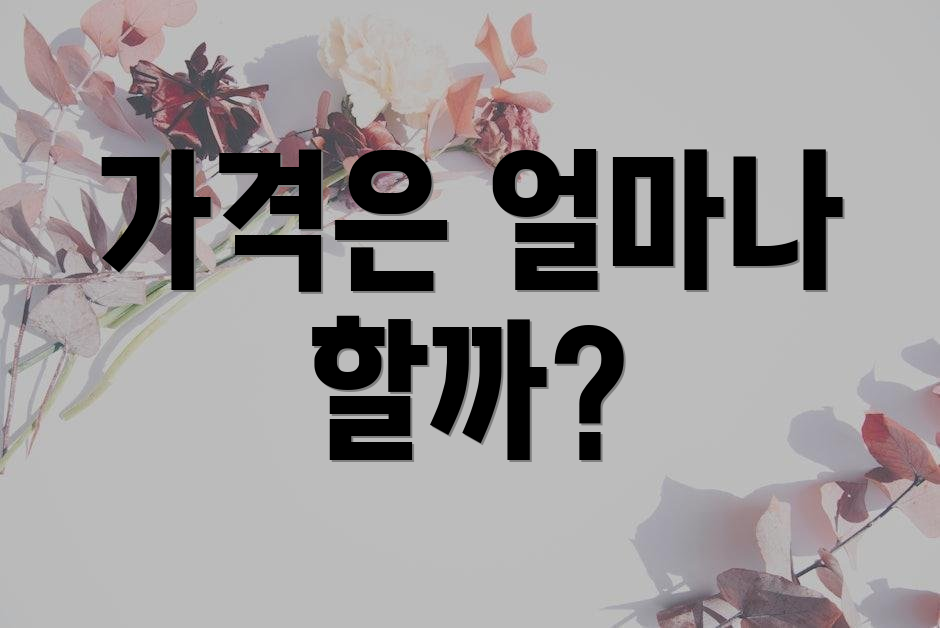가격은 얼마나 할까?