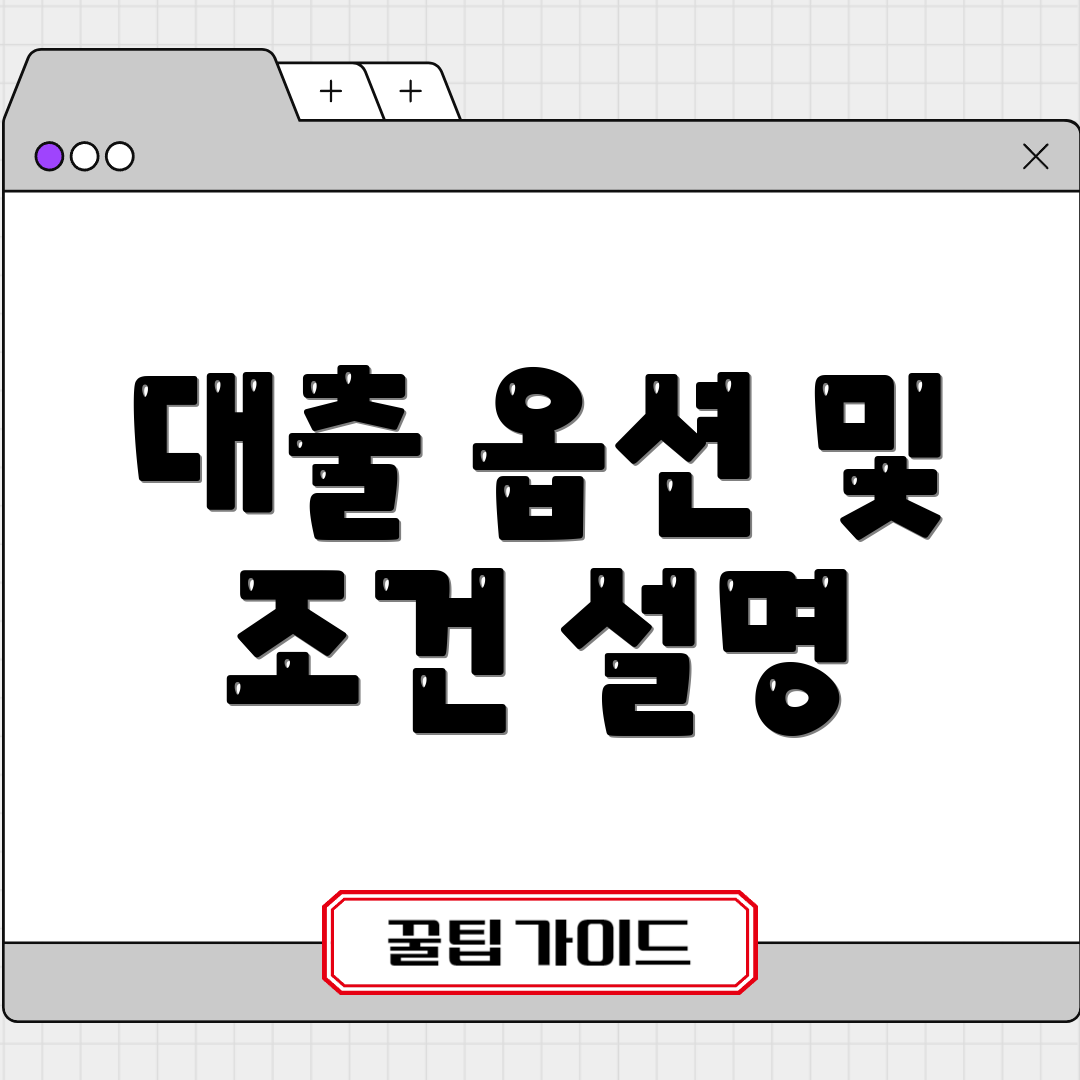 대출 옵션 및 조건 설명