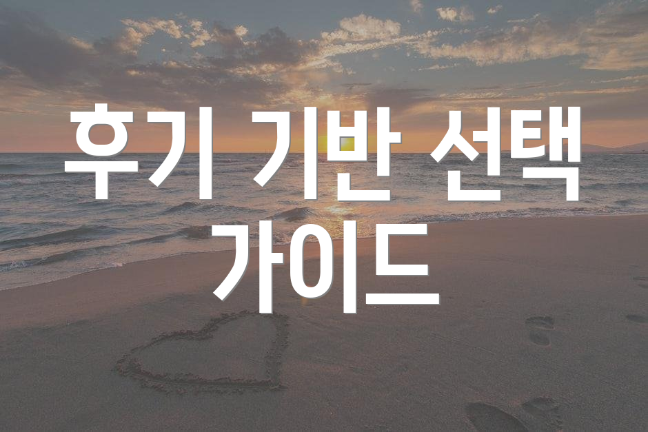 후기 기반 선택 가이드