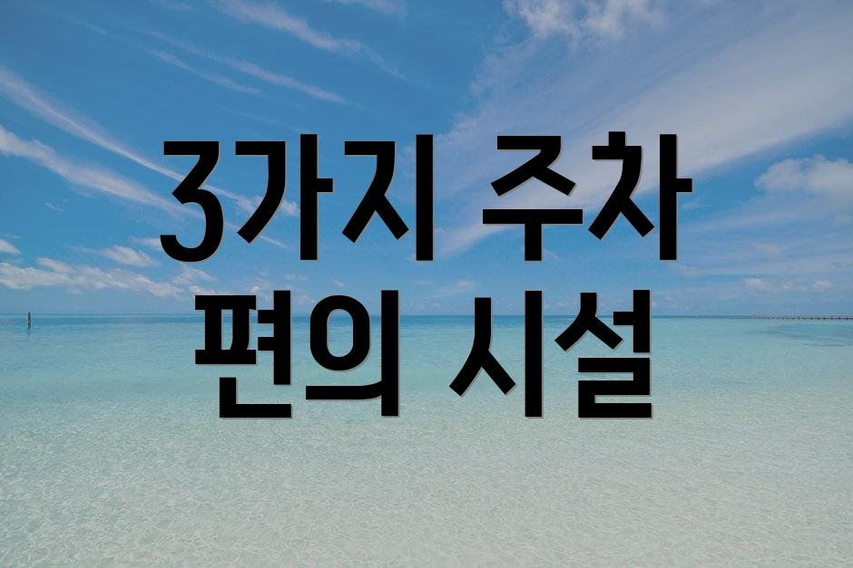 3가지 주차 편의 시설