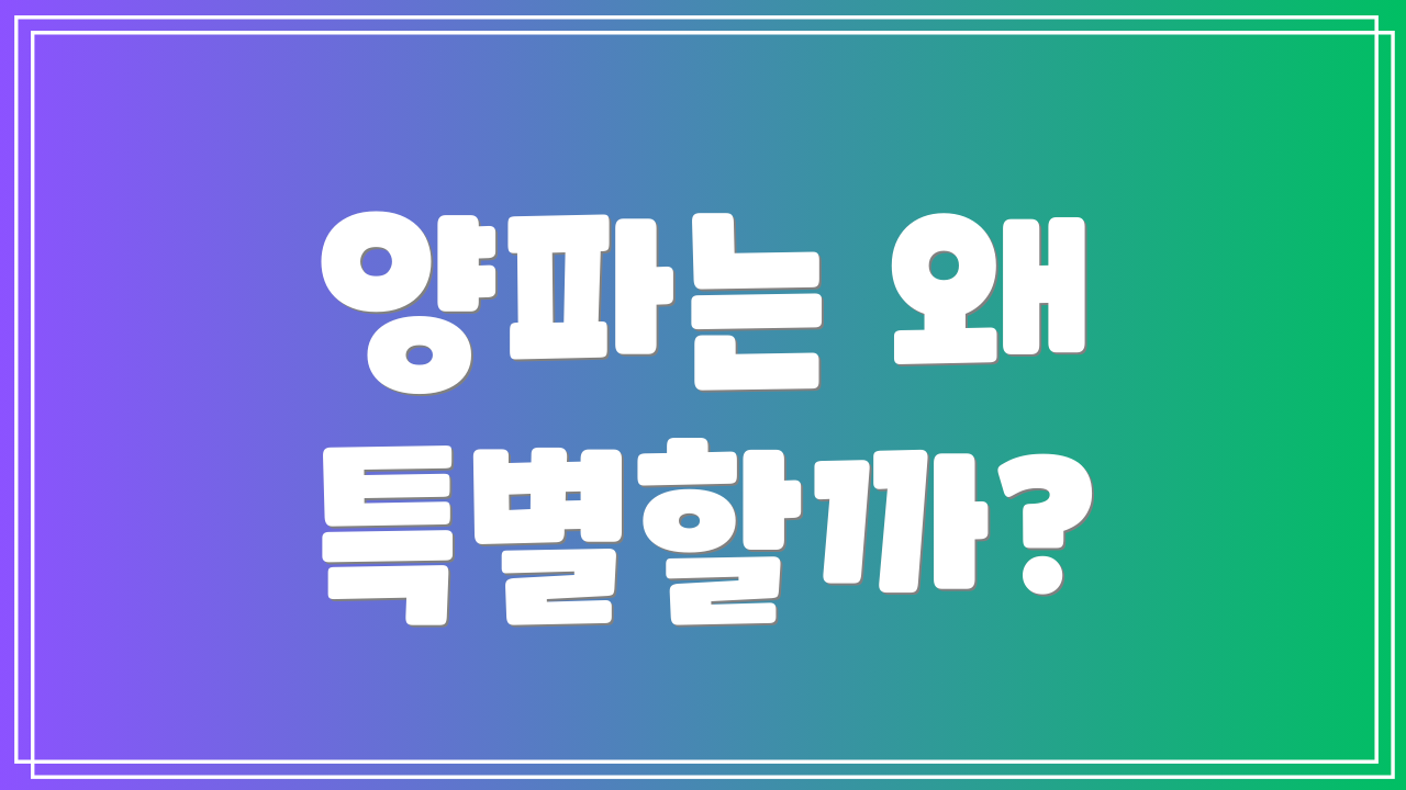 양파는 왜 특별할까?