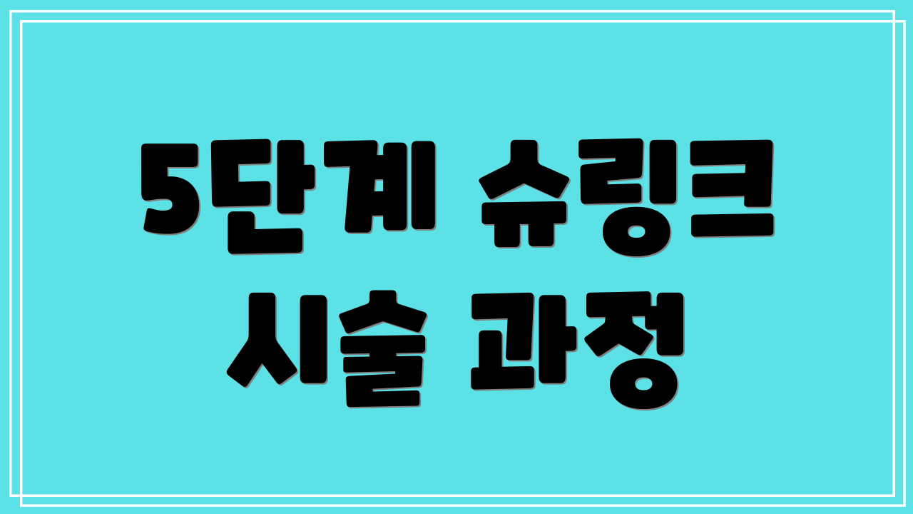 5단계 슈링크 시술 과정