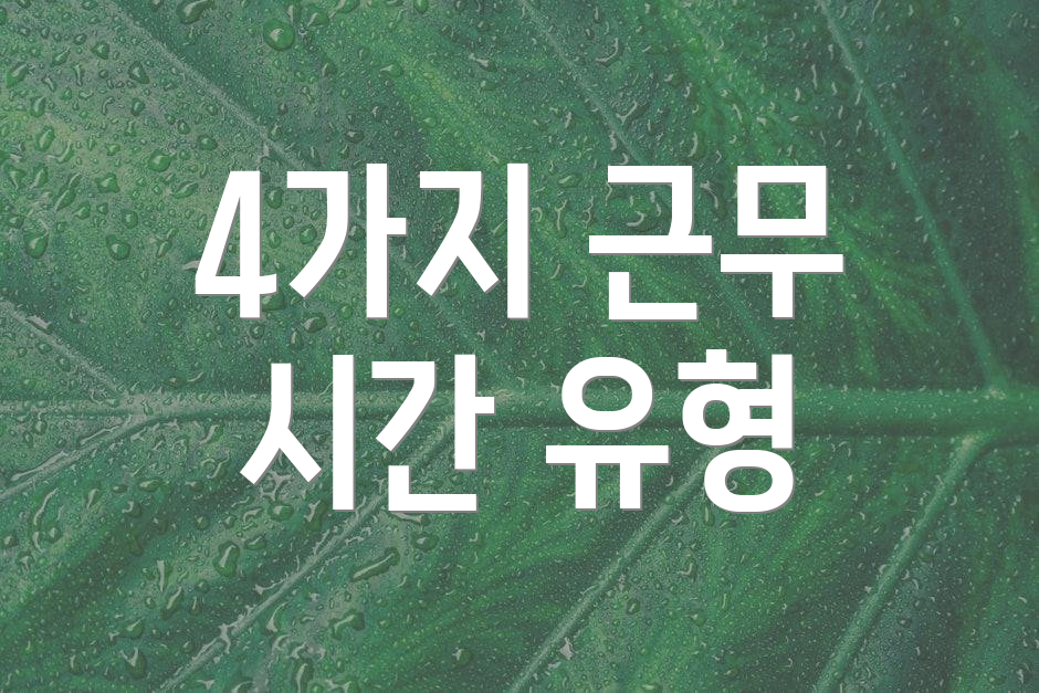 4가지 근무 시간 유형