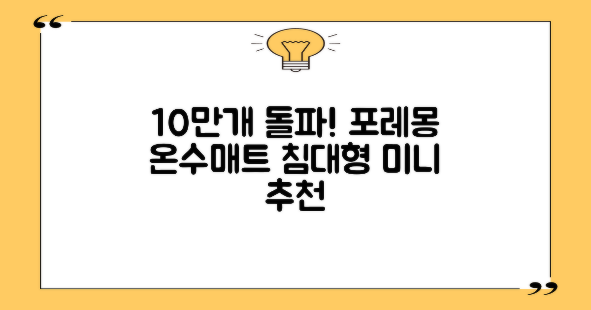 [10만개 판매돌파] 포레몽 온수매트 침대형 BTM-501S, 미니(800x1800mm) 추천 리뷰