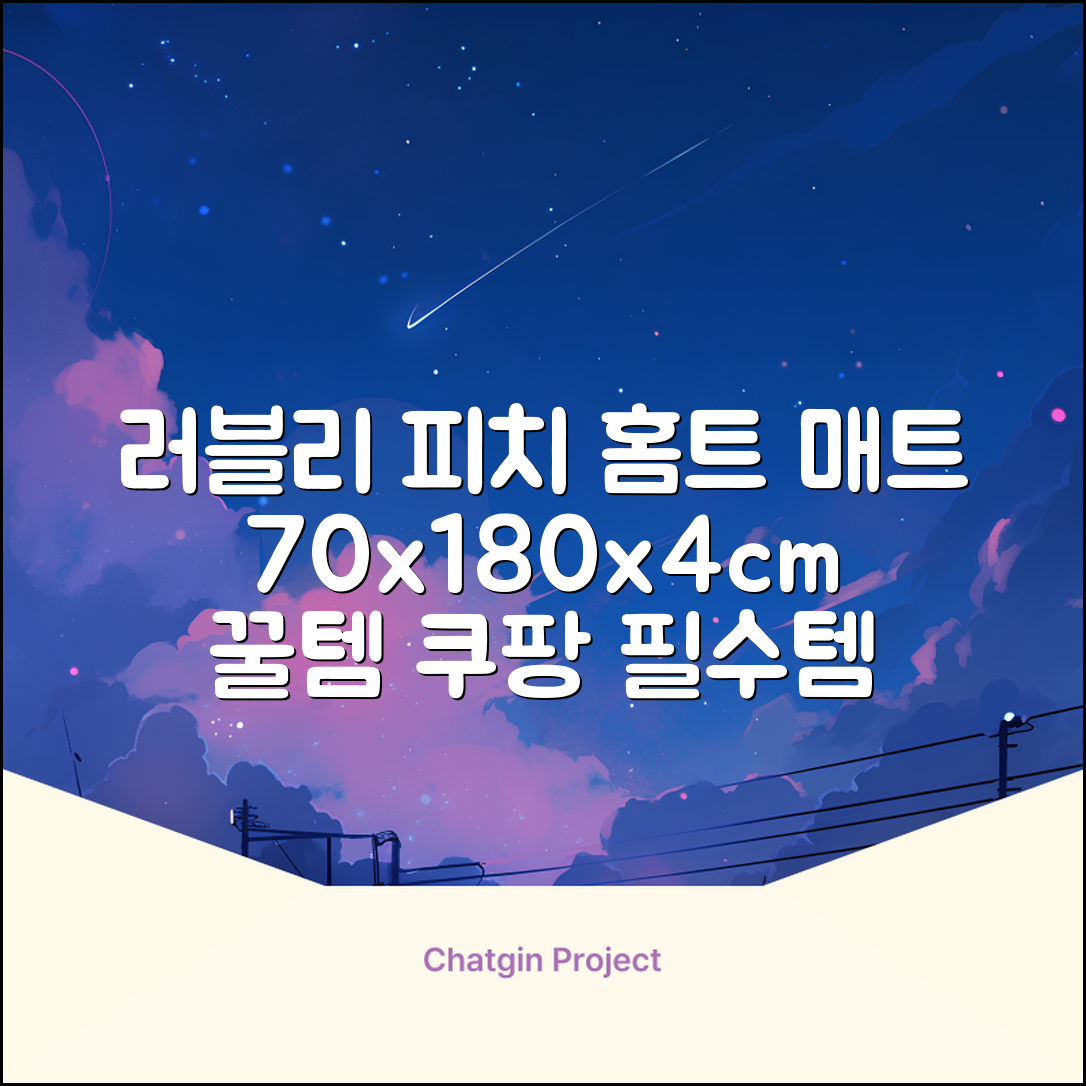 홈베스트 트레이닝 매트 70x180x4cm, 러블리_피치 추천 리뷰