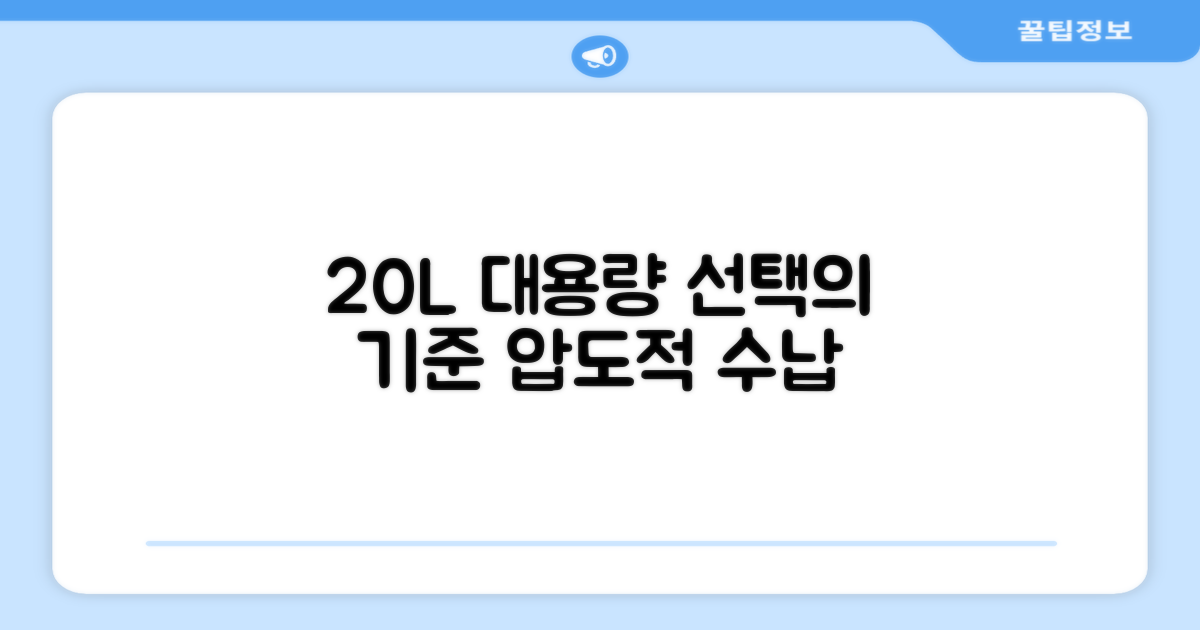 20L 대용량, 선택의 기준