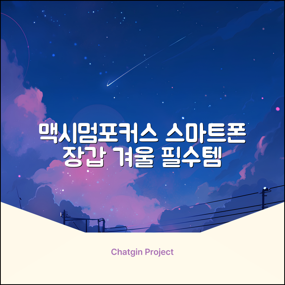 맥시멈포커스 스마트폰 터치 겨울 방한장갑 추천 리뷰