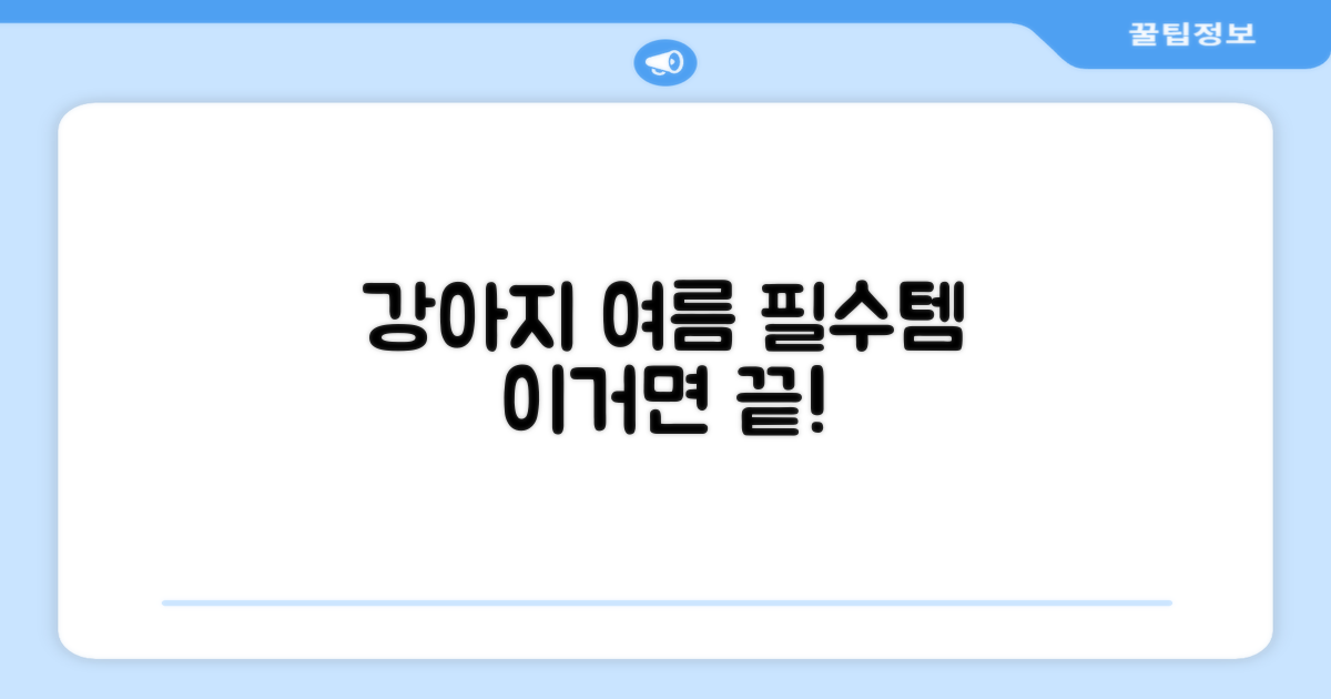 강아지 여름 필수템, 이걸로 끝!