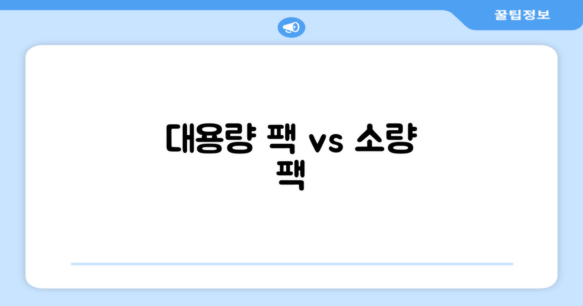 대용량 vs 소량 팩