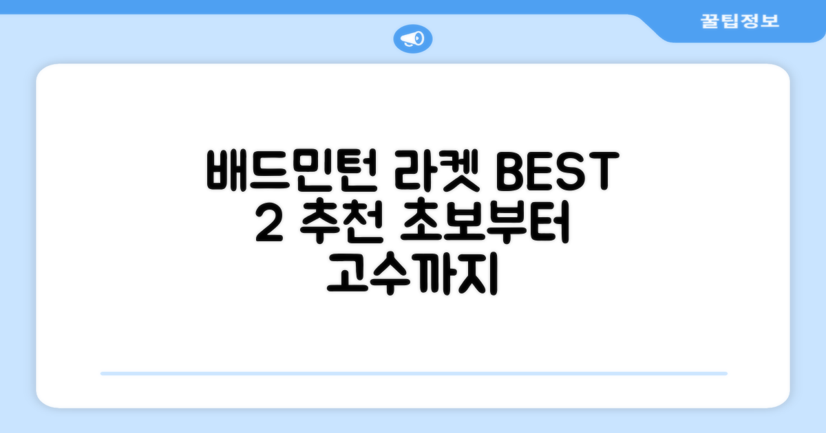 배드민턴 라켓, 2가지 추천