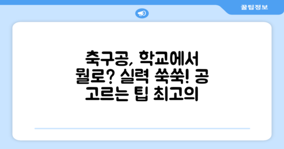 학교 체육, 축구공 선택은?