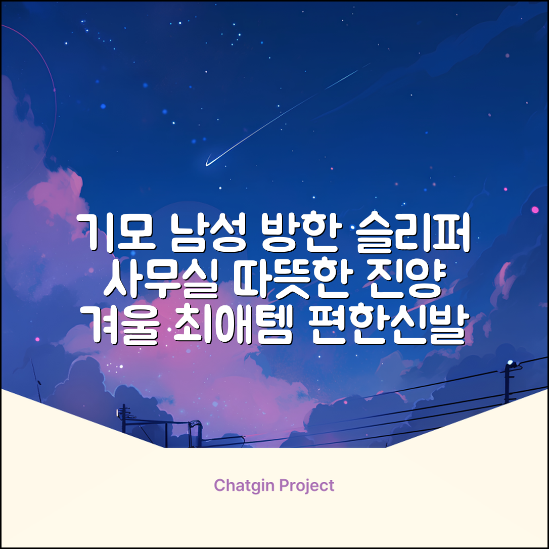 남성용 방한슬리퍼 겨울 사무실 슬리퍼 기모안감 편한신발 진양 추천 리뷰