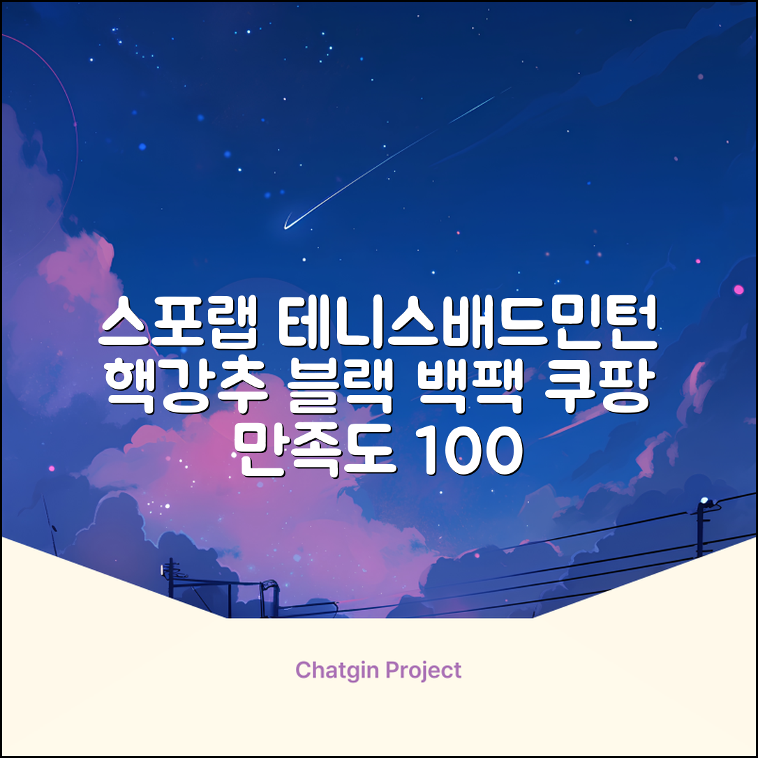 스포랩 테니스 가방 배드민턴 백팩, 블랙, 1개 추천 리뷰