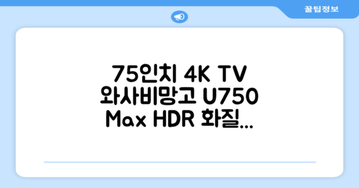 [10% 환급가전] 와사비망고 4K UHD ZEN U750 Max HDR TV, 189cm(75인치), 스탠드형, 방문설치 추천 리뷰
