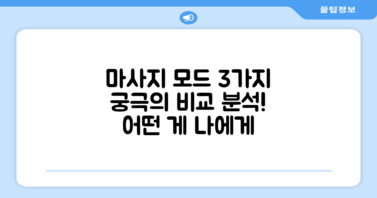 3가지 마사지 모드 비교 분석