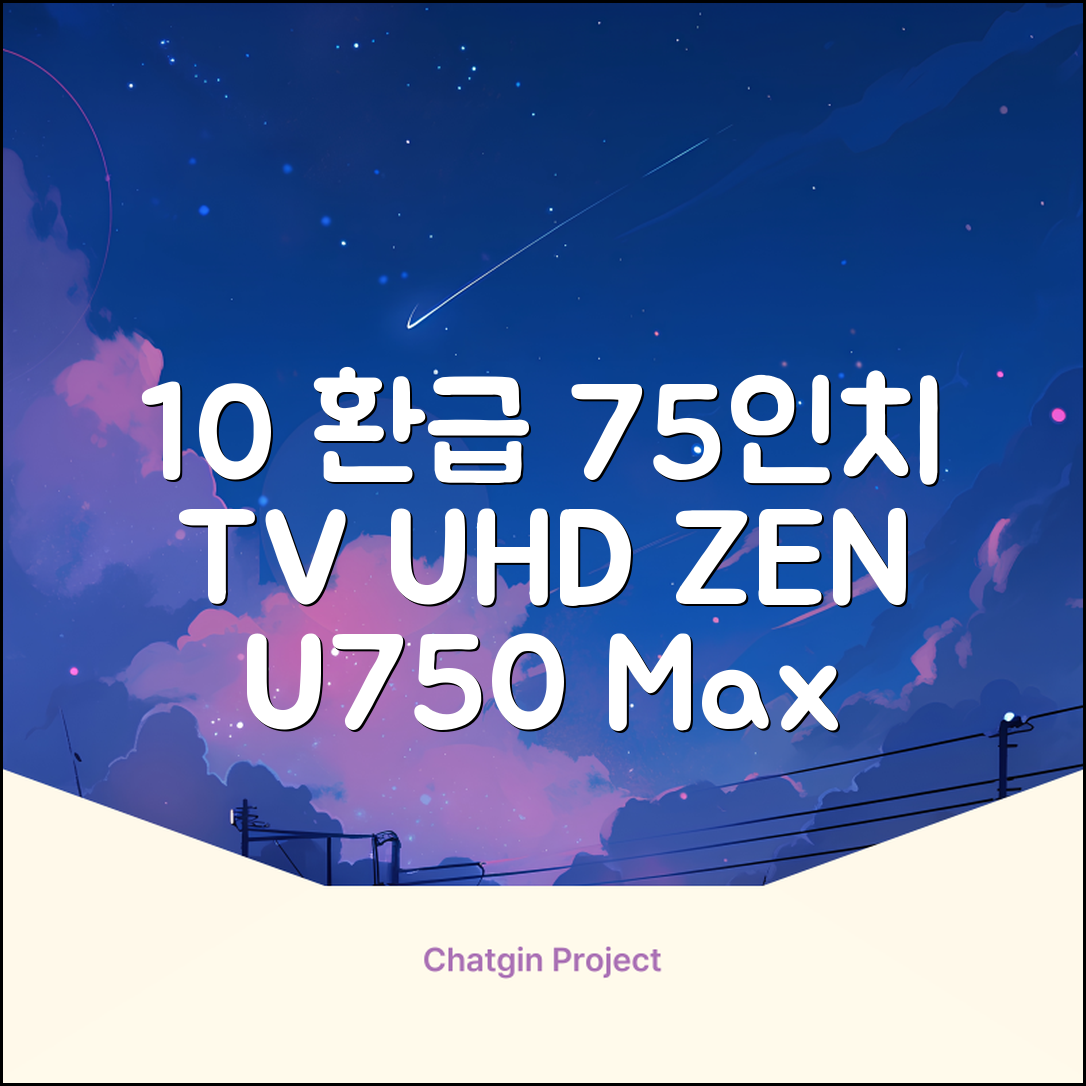 [10% 환급가전] 와사비망고 4K UHD ZEN U750 Max HDR TV, 189cm(75인치), 스탠드형, 방문설치 추천 리뷰
