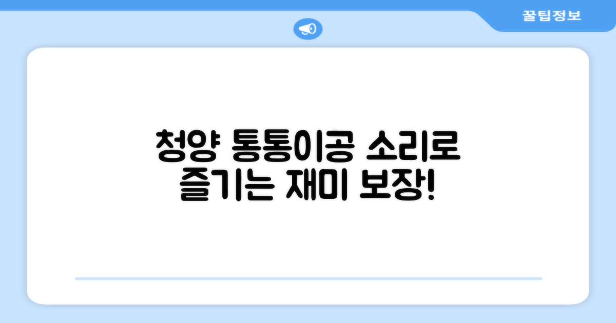 청양 통통이공: 소리 나는 재미!