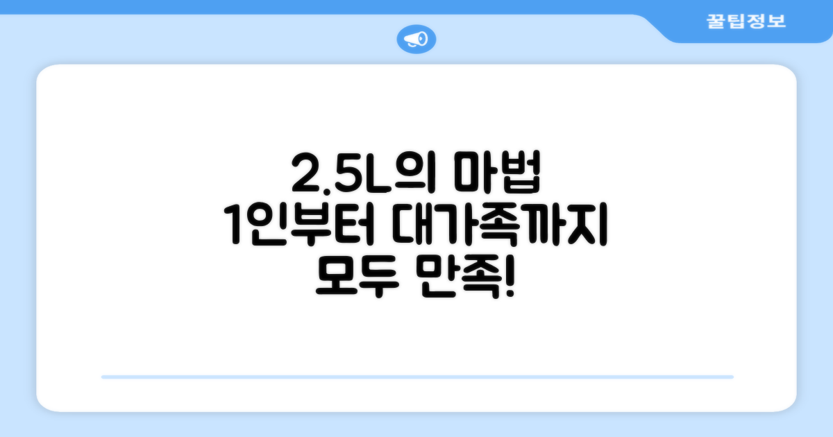 2.5L 용량, 1인 가구부터 대가족까지