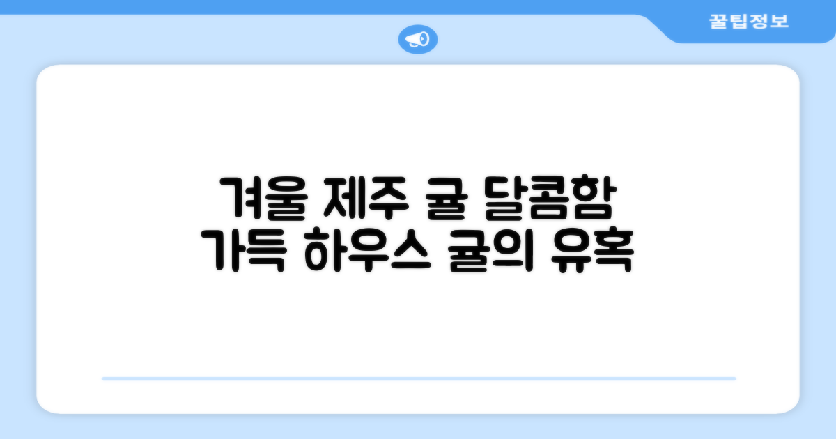 겨울 제철, 제주 하우스 귤의 달콤함