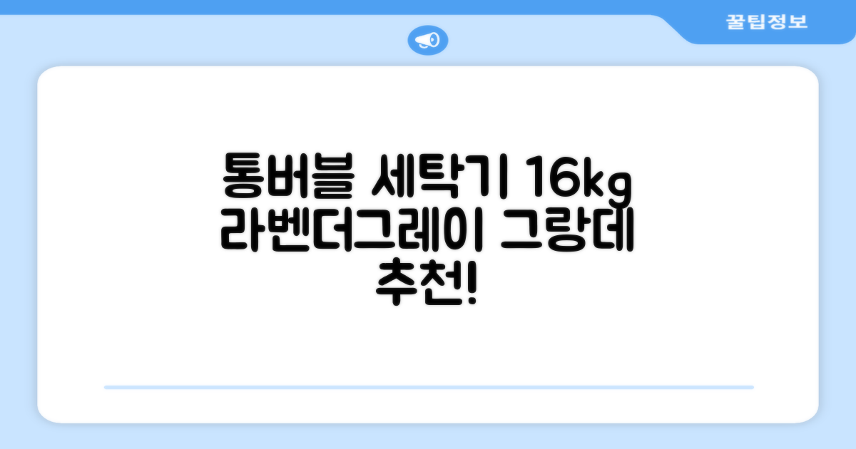 삼성전자 그랑데 통버블 세탁기 WA16CG6441BY 16kg 방문설치, 라벤더그레이 추천 리뷰