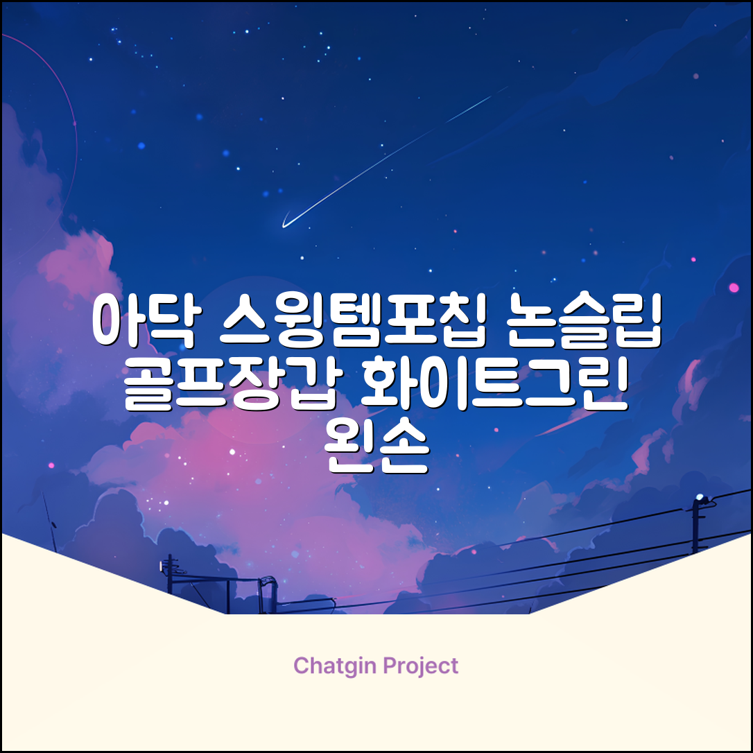 아닥 남성용 스윙템포칩 논슬립 골프장갑 왼손용, 화이트 + 그린, 1개 추천 리뷰