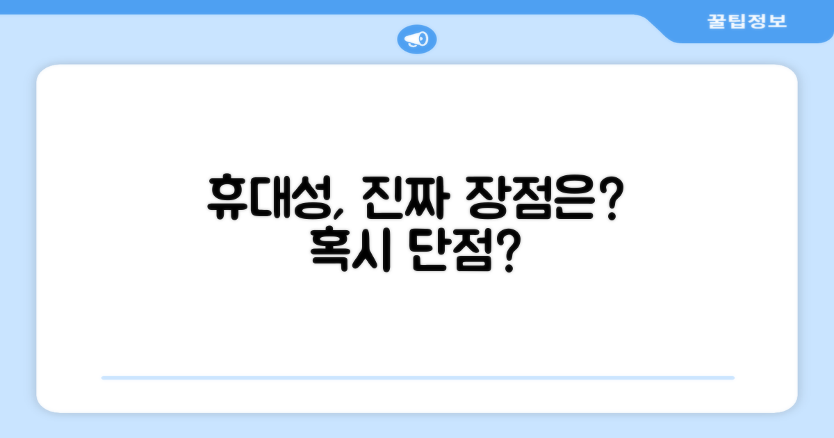 휴대성, 정말 괜찮을까?